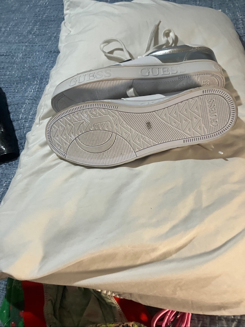 Guess Silver Metallic Low-Top Sneakers - Picture 4 of 5